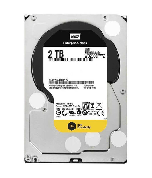 Western Digital WD2000FYYZ 2TB 7200 RPM 64MB Cache SATA 6.0Gb/s 3.5" Enterprise Internal Hard Drive